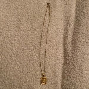 Gold letter J necklace